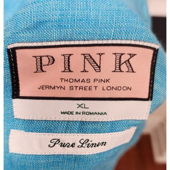 Thomas Pink Men's Pure Linen Shirt XL Long Sleeve CLASSIC DRESS SHIRT‎ - Picture 5 of 9